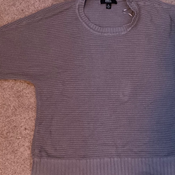 Grey Waffle Net Sweater - Picture 1 of 4
